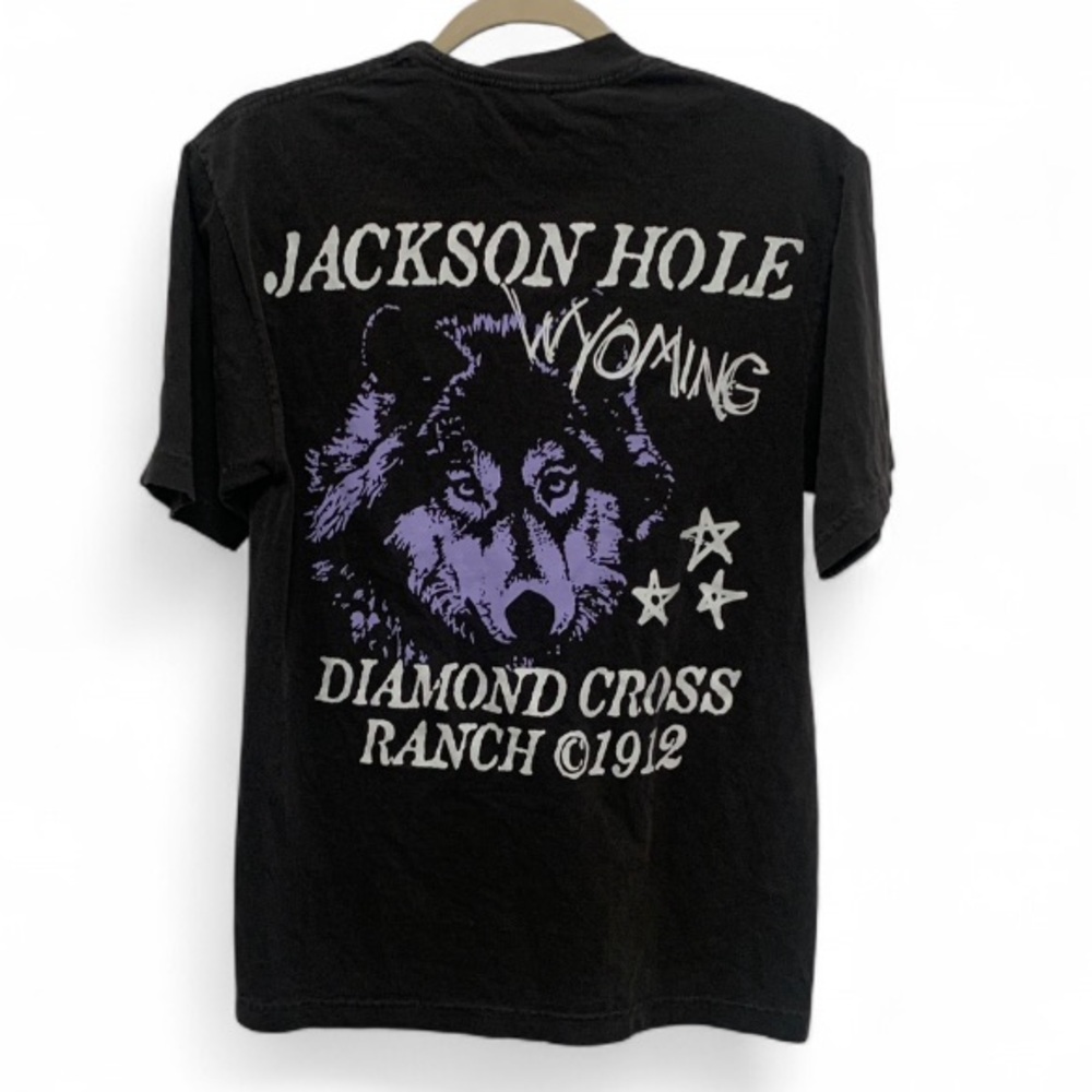 Diamond Cross Ranch Jackson Hole Wyoming Black Short Sleeve Tee Shirt